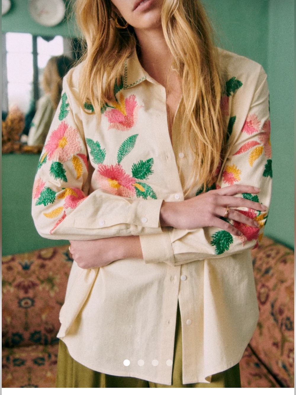 ***ISO*** Sezane Maxy Shirt in Floral Embroidery